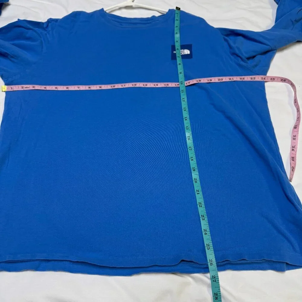The North Face Long Sleeve Box Logo Tee‎ XL Blue GUC
